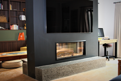 Fireplace Hearth polished concrete NZ Grinders