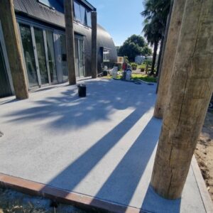 Bush hammer outdoor patio NZ Grinders Tauranga