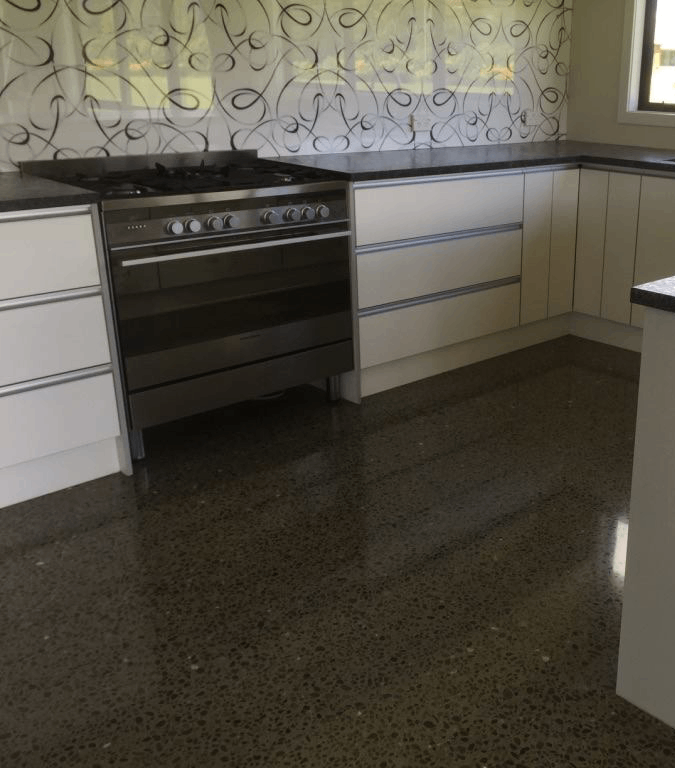 residential home full exposure polished concrete floor tauranga