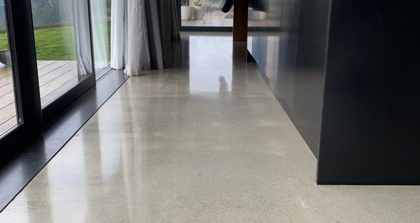 Salt and Pepper polished concrete floor tauranga wellijngton NZ Grinders