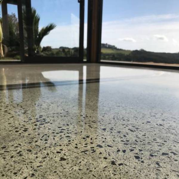 Moderate - medium exposure polished concrete floor Tauranga