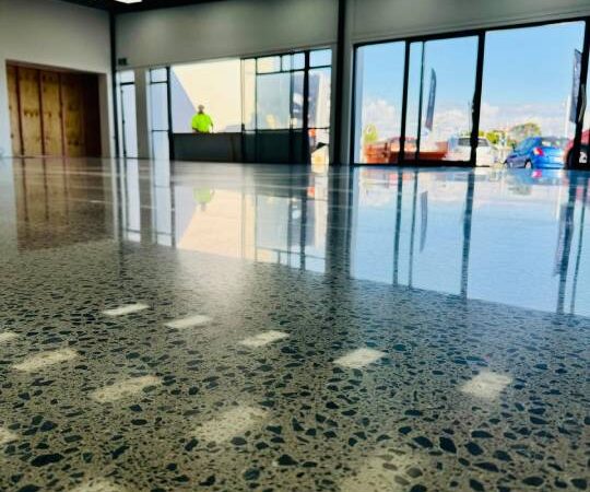 Moderate Medium Stone Exposure Polished Concrete Floor