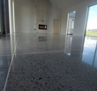 Fireplace polished concrete NZ Grinders Taupo