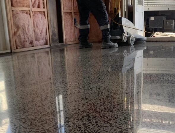 full exposure polished concrete floor for beach house NZ Grinders Tauranga